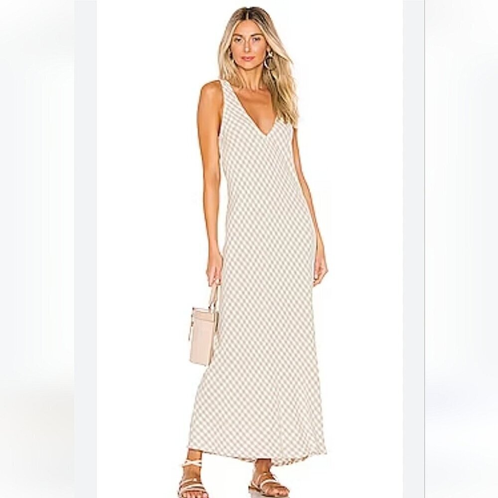 Rachel Pally linen Gingham maxi dress